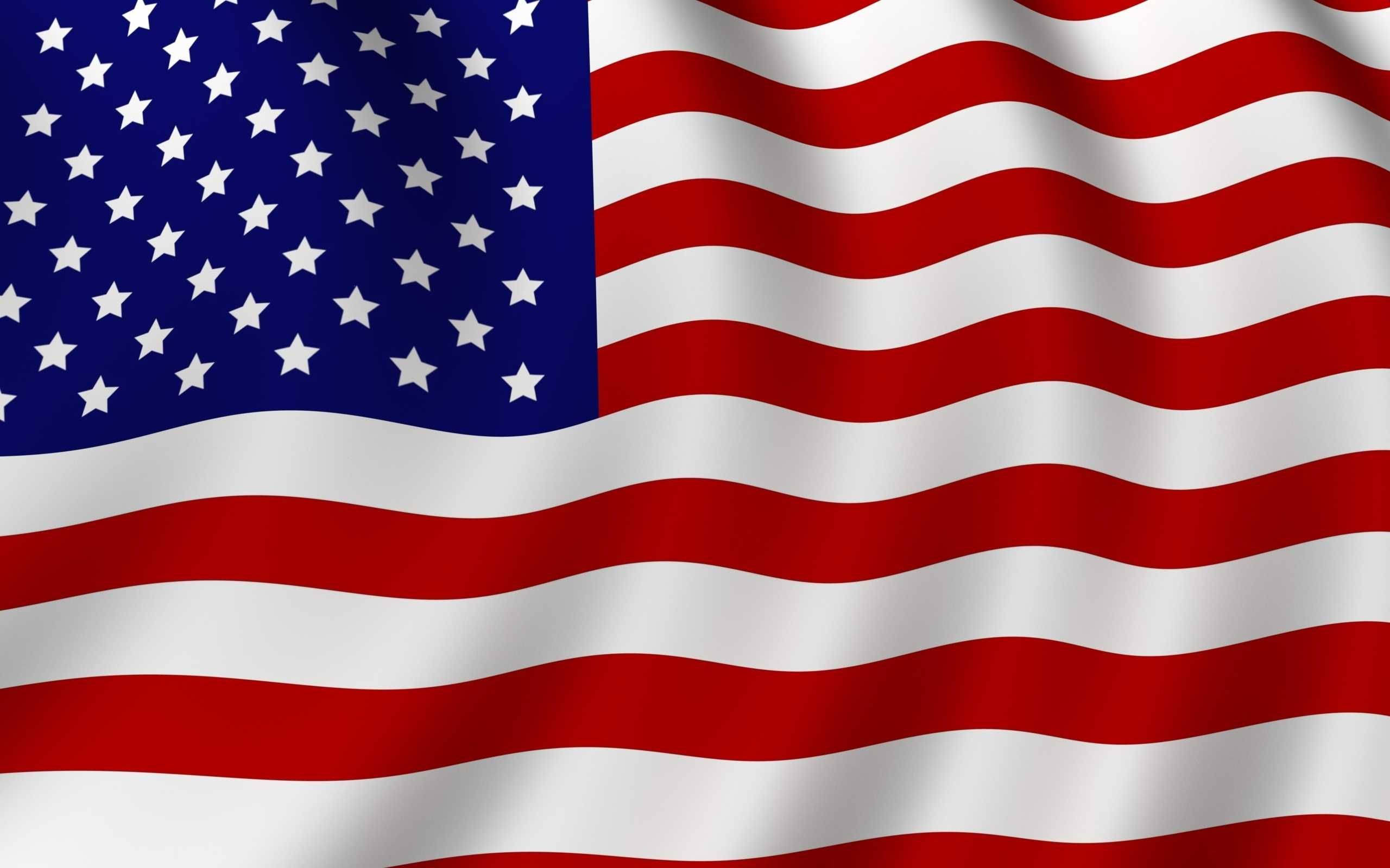 Waving American Flag Close-up Background