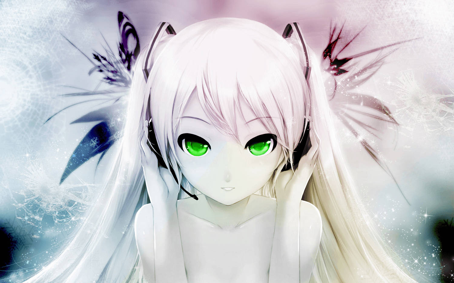 White Aesthetic Hatsune Miku Hd Background