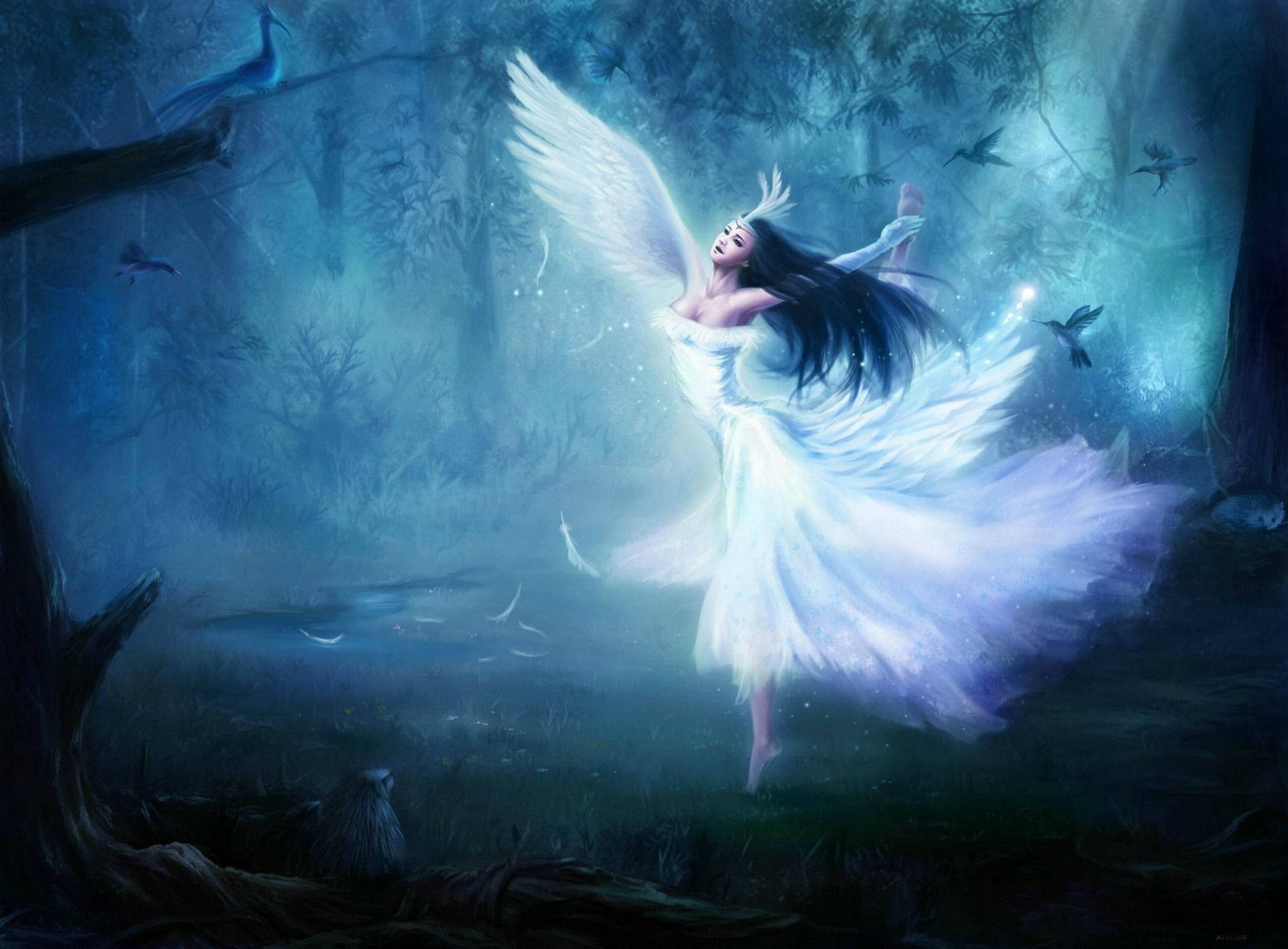 White Illuminating Fairy Background