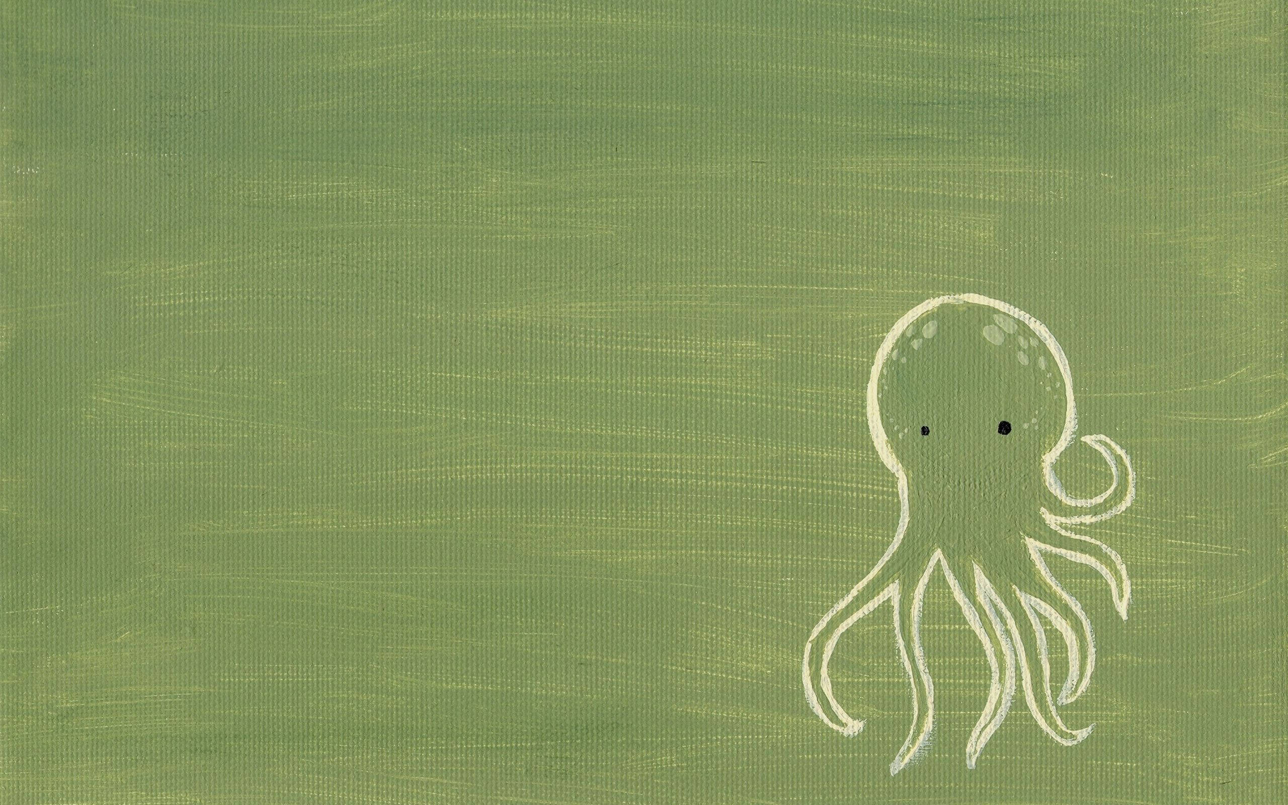 White Octopus Background