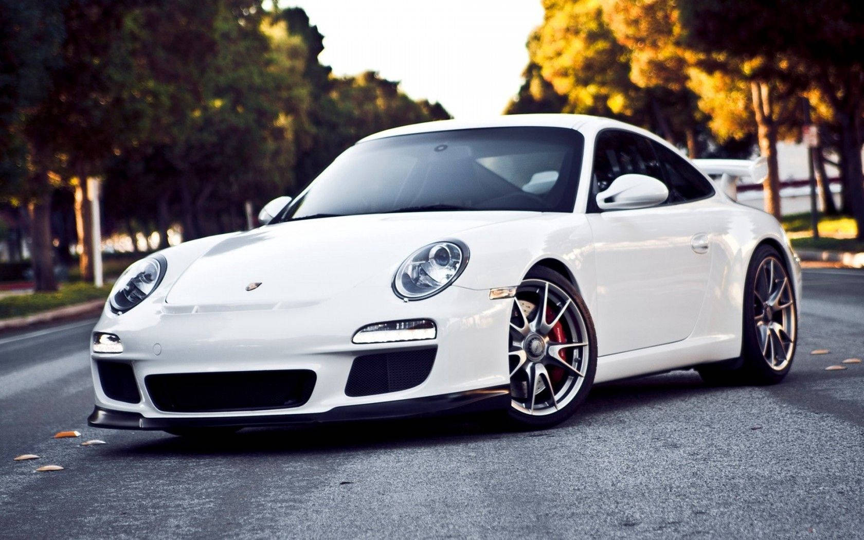 White Porsche Car Background