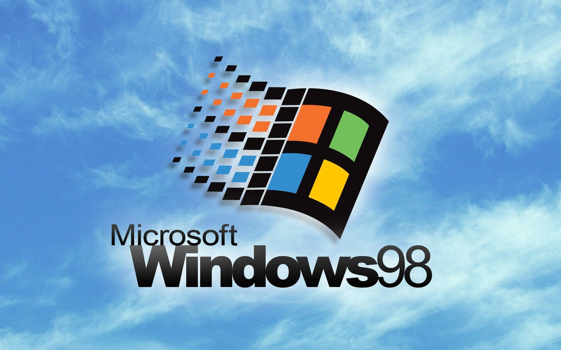 Windows 98 And Sky Background Background