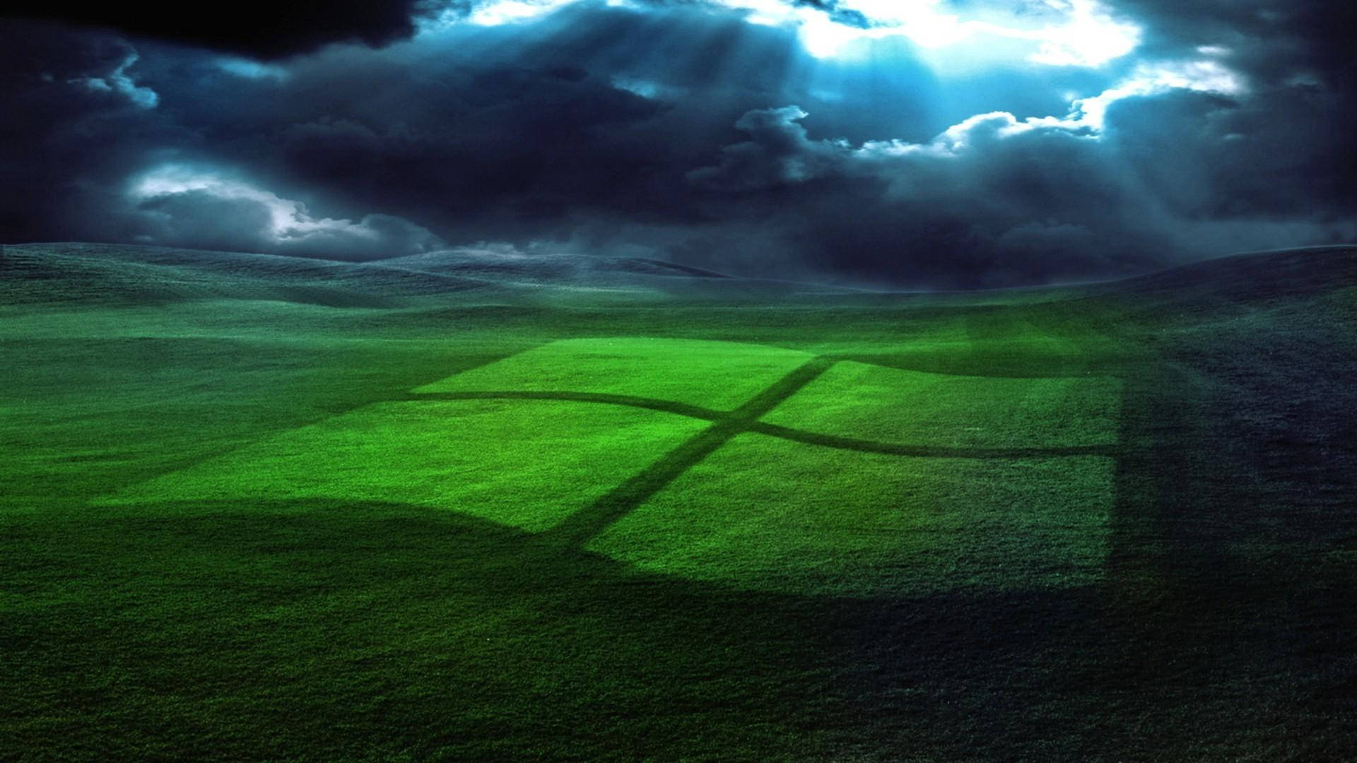 Windows Logo Shadow Over Land Microsoft Background