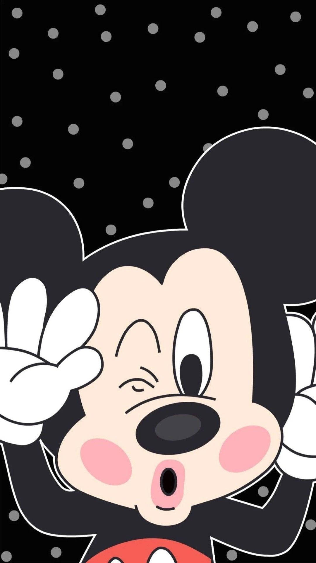 Winking Mickey Mouse Mobile Background