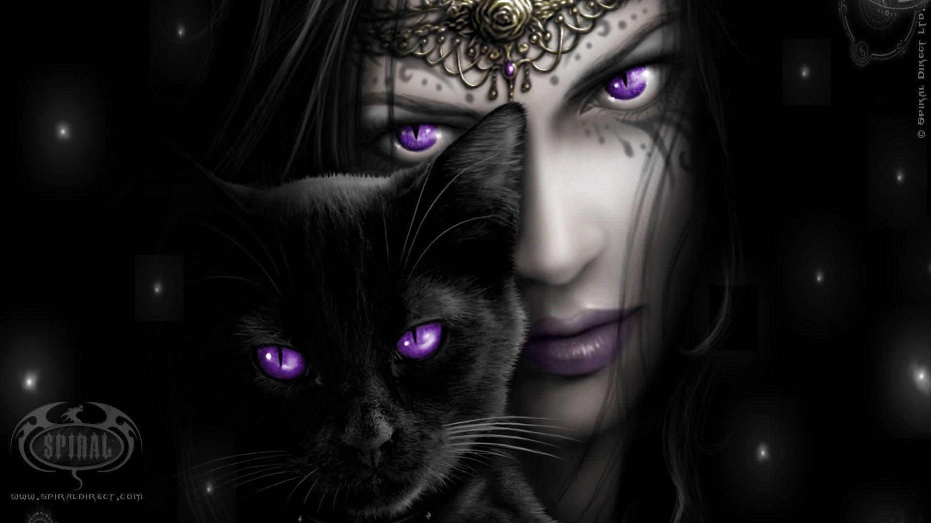 Witch Black Cat Background