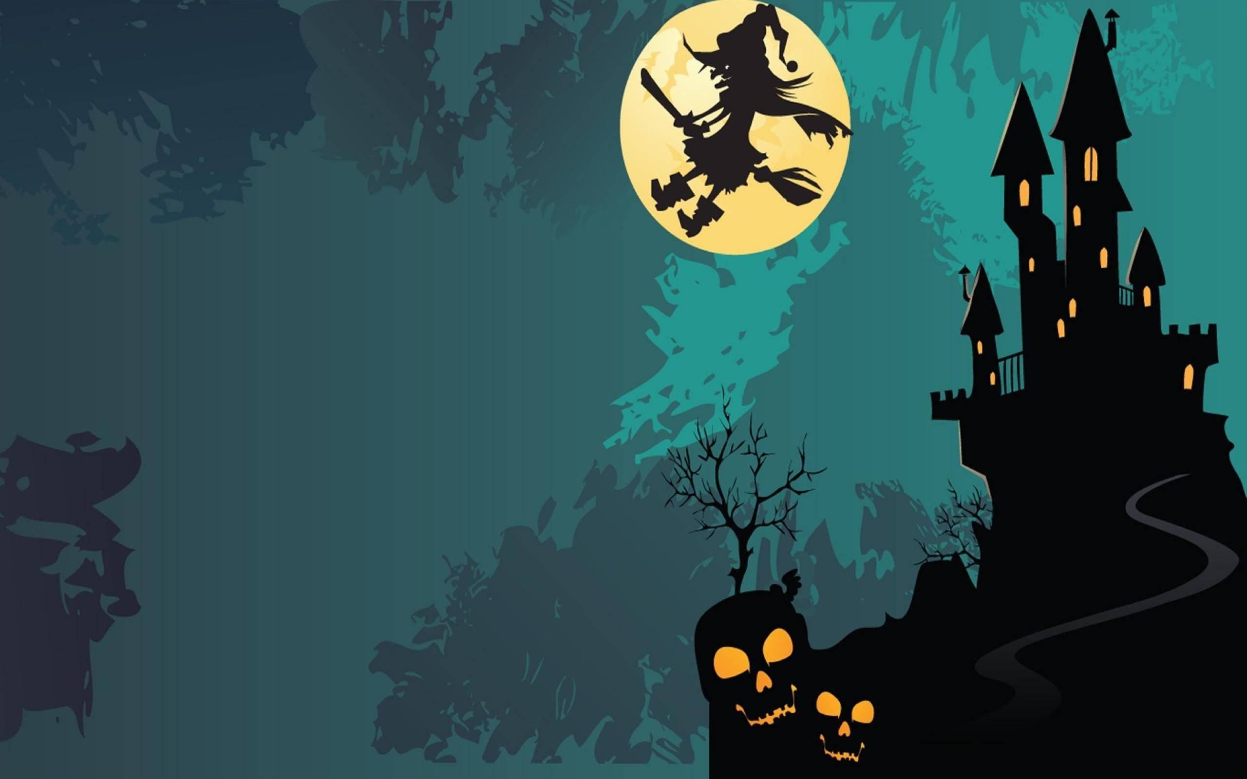 Witch Cartoon Dark Castle Background