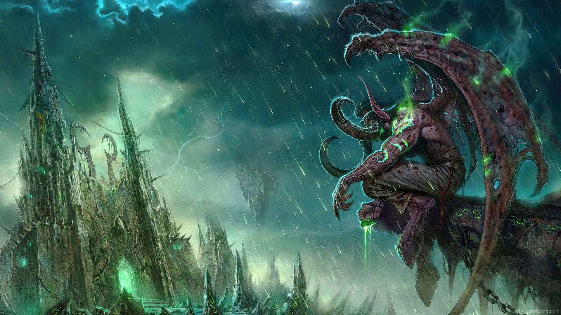 Wow Illidan At Temple Background