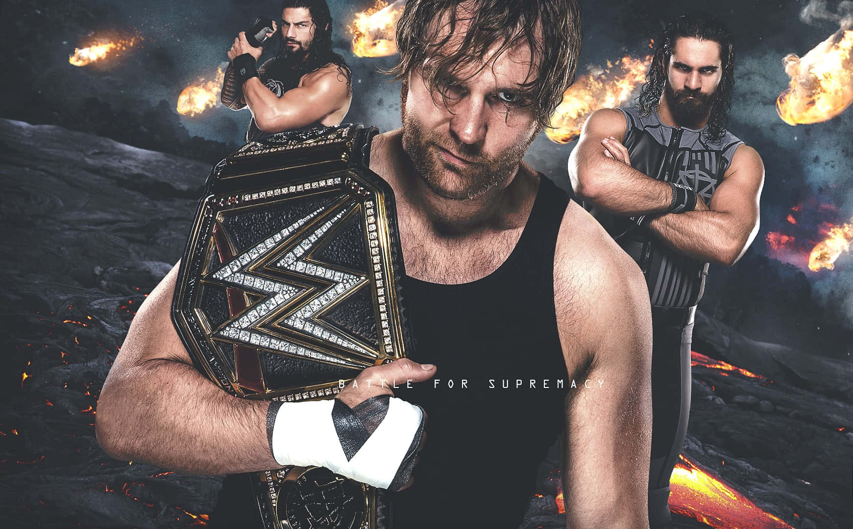 Download Wrestler Seth Rollins With Dean Ambrose Wallpaper