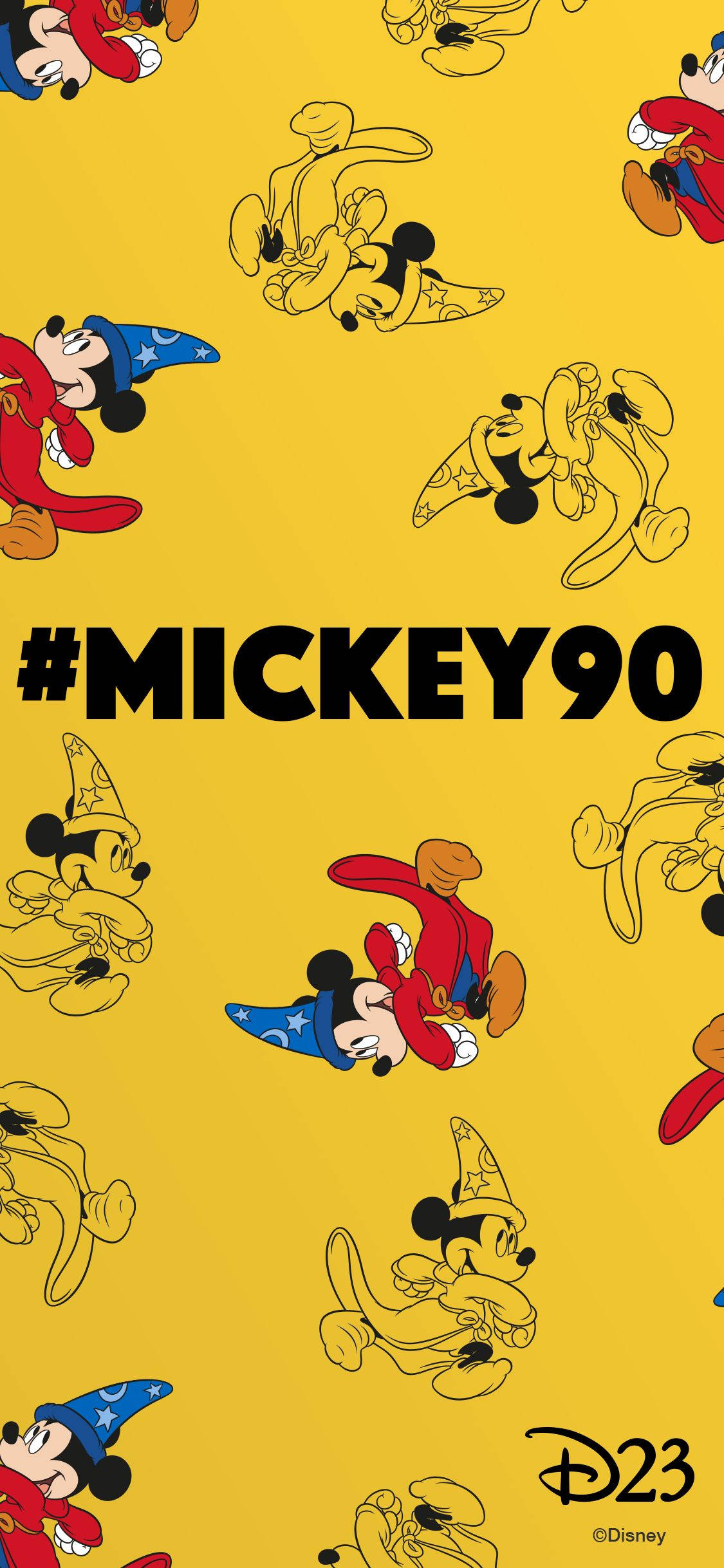 Yellow Mobile Mickey Mouse Pattern Background
