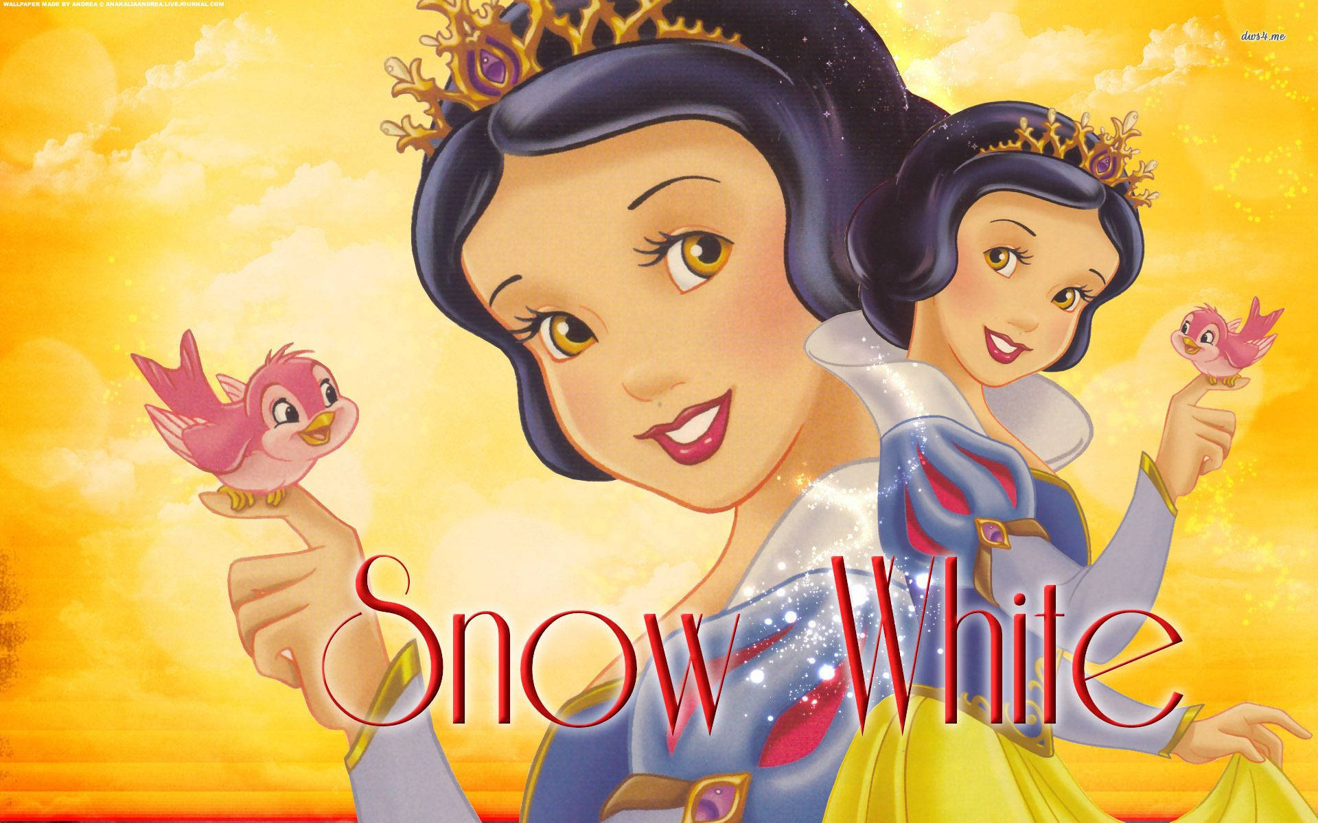 Yellow Snow White Poster Background