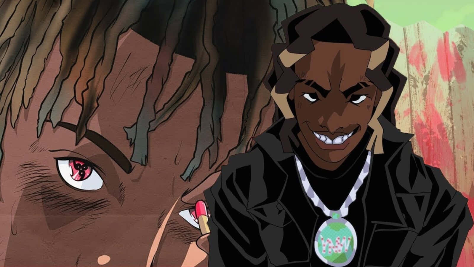 Download Ynw Melly Cartoon 1600 X 900 Wallpaper Wallpaper | Wallpapers.com