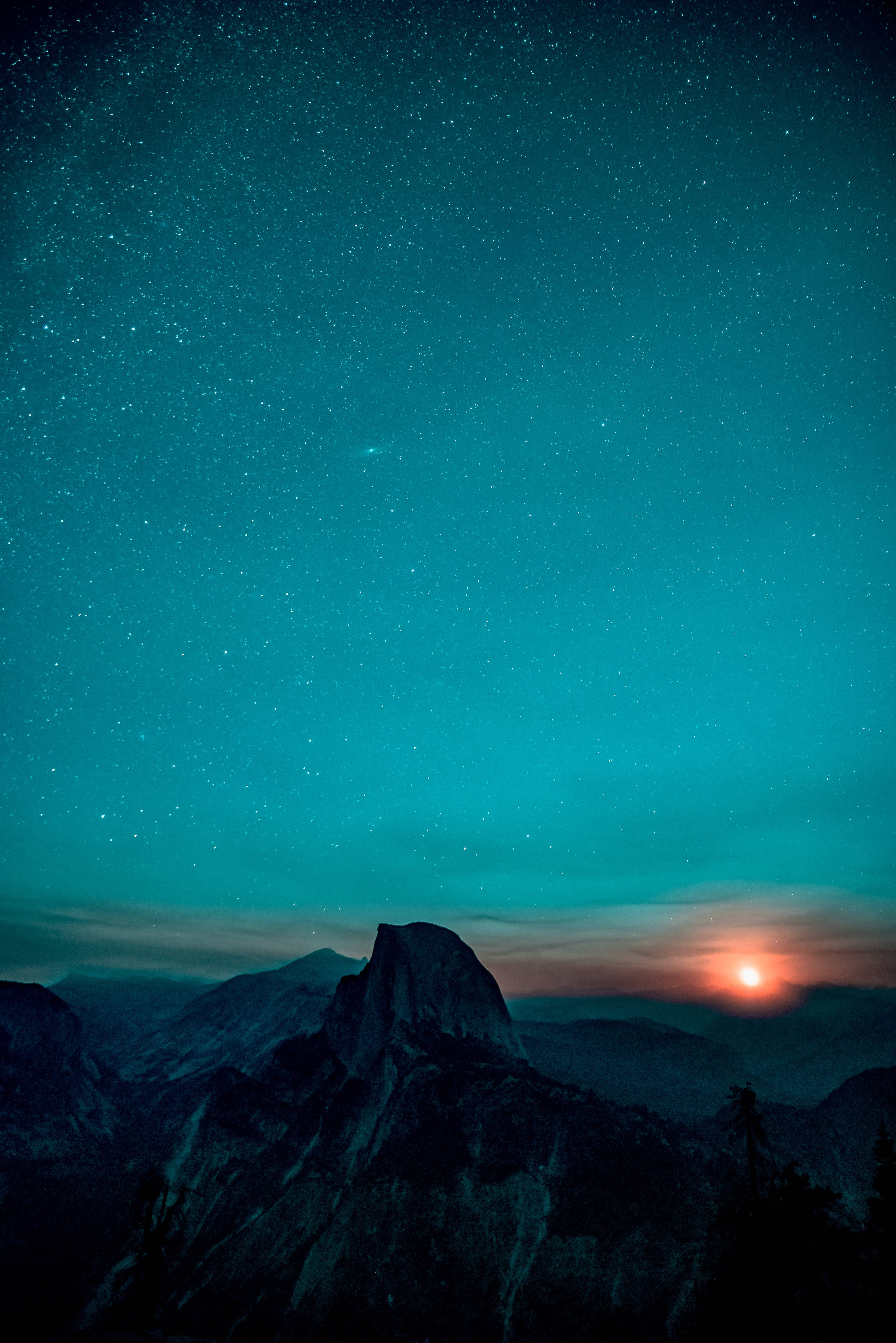 Yosemite Starry Blue Sunrise Background