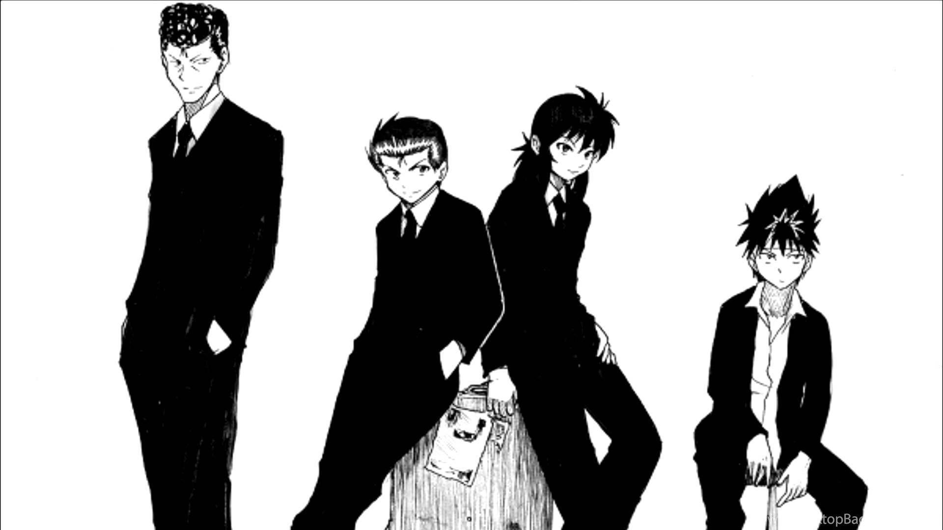 Yu Yu Hakusho Characters In Black Suits Background