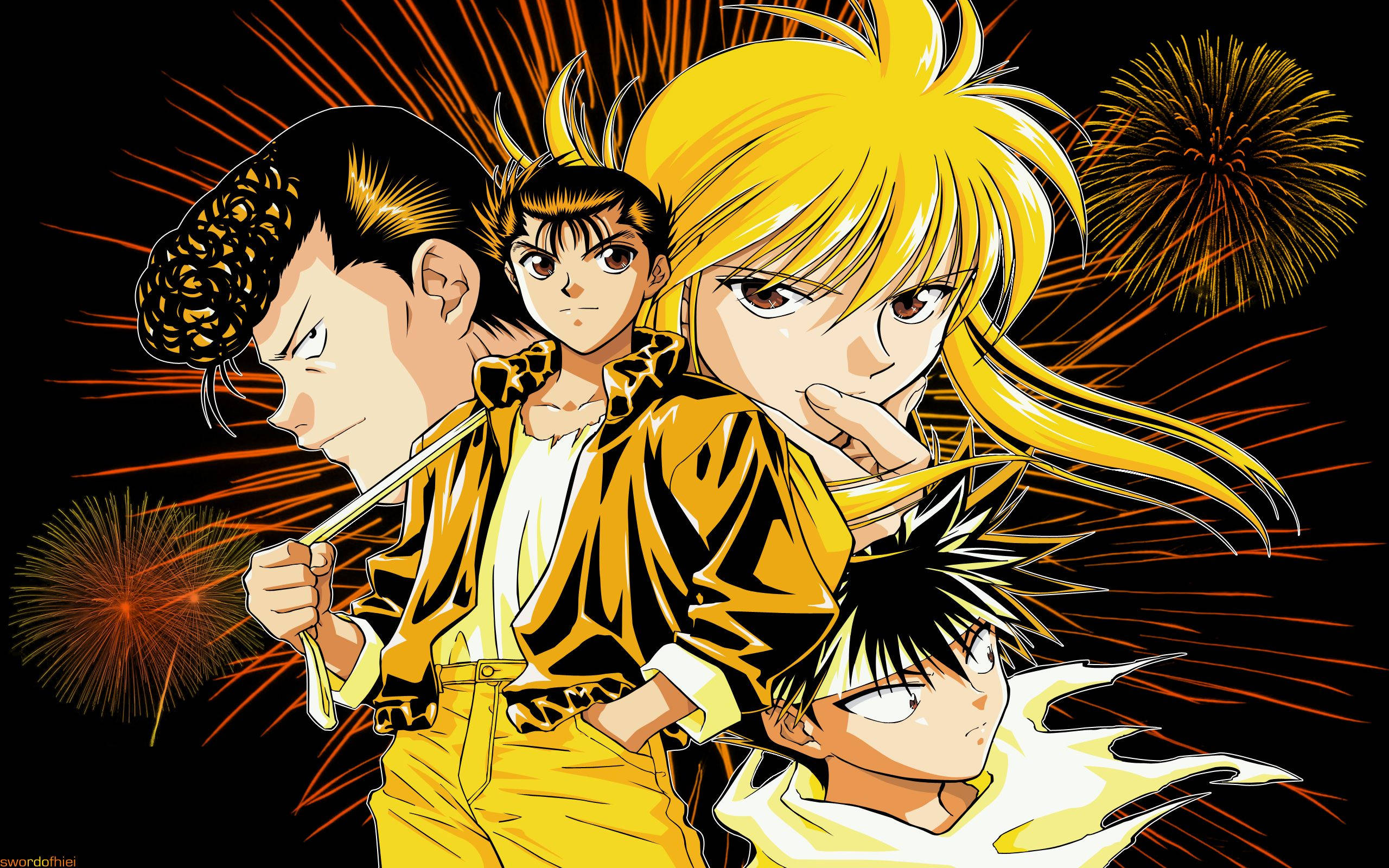 Yuyu Hakusho Yellow Theme Art Background