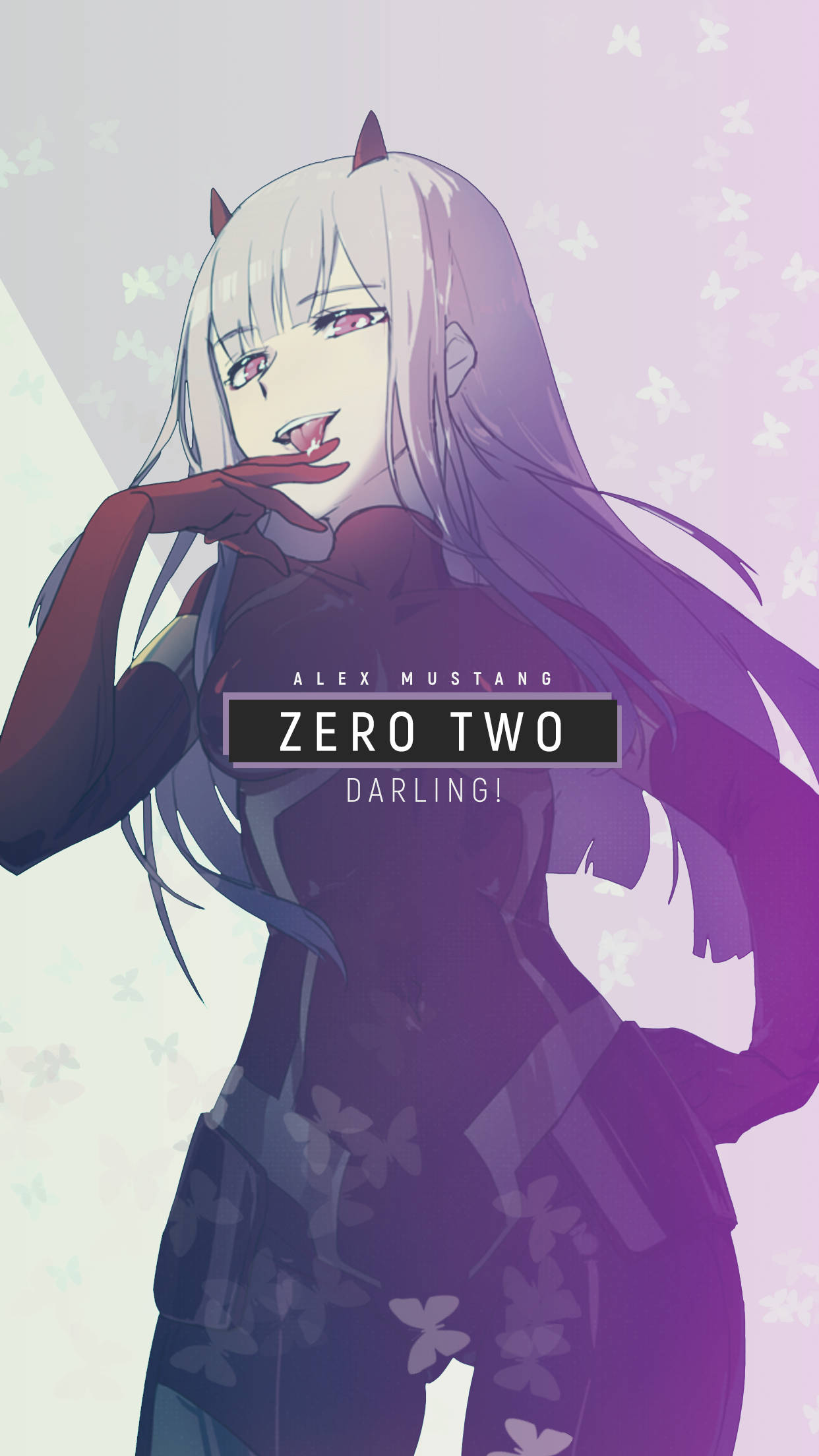 Download Zero Two With Armored Gear Phone Wallpaper | Wallpapers.com
