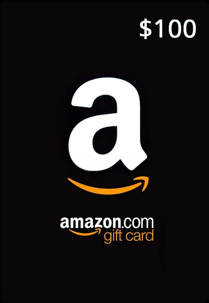 100 Dollar Amazon Gift Card Black Background PNG