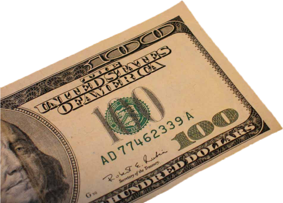 100 Dollar Bill Close Up PNG