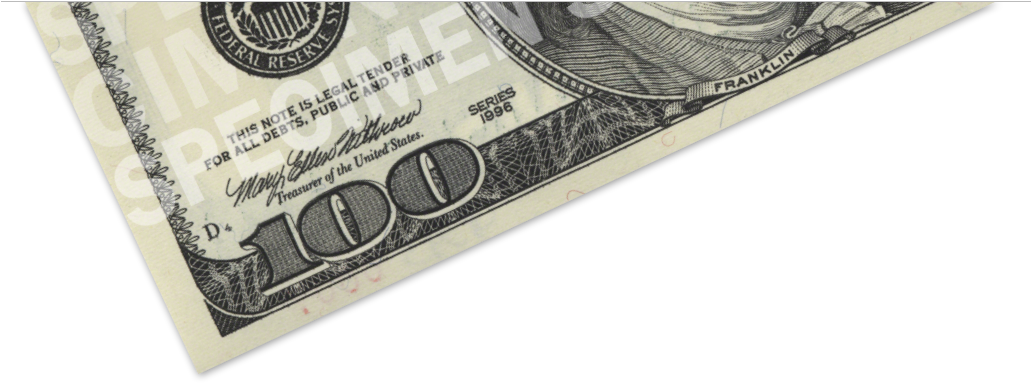 100 Dollar Bill Close Up PNG