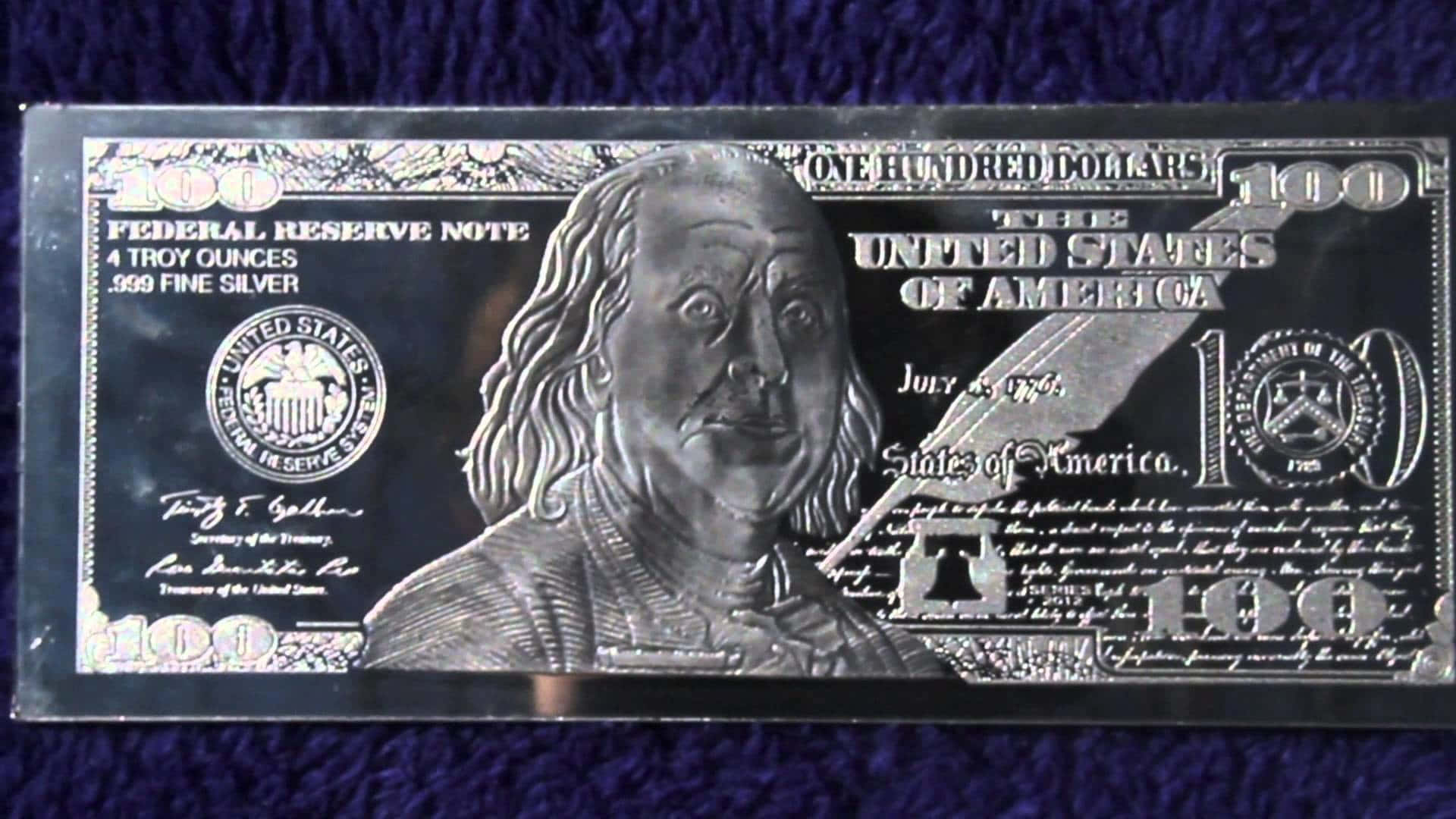 Unique 100 Dollar Bill Silver Bar Wallpaper