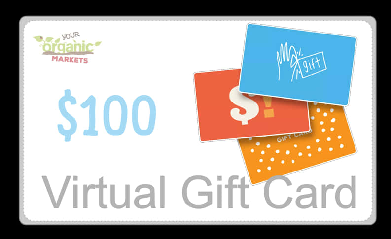 100 Dollar Virtual Gift Card Design PNG