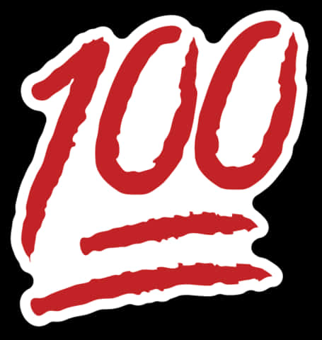 100 Emoji Sticker Redand White PNG