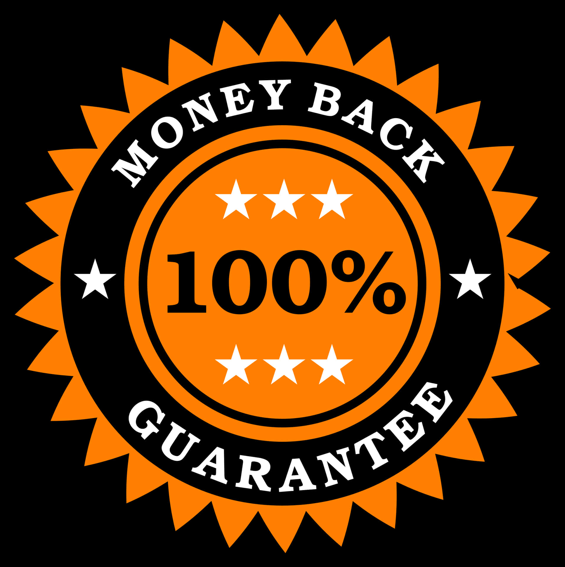 100 Percent Money Back Guarantee Seal PNG