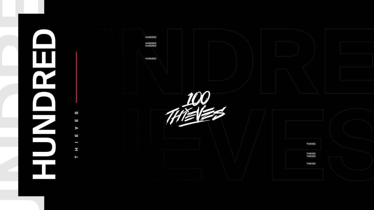 100 Thieves Numbers And Text Wallpaper