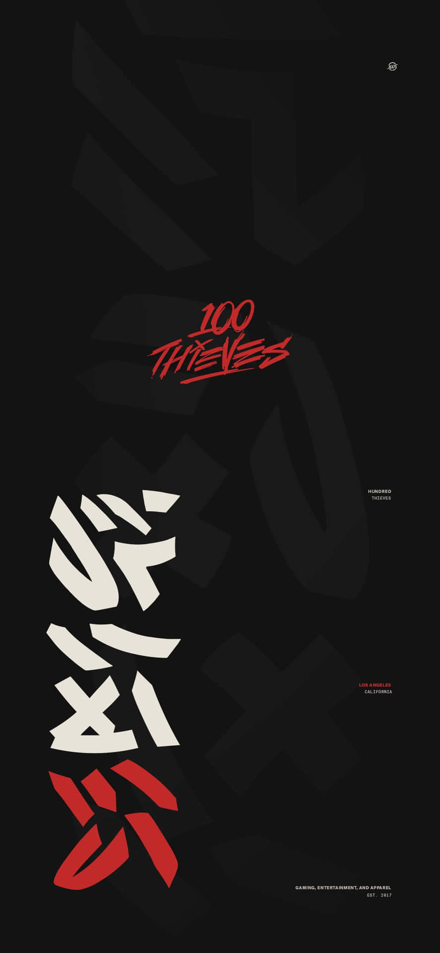 100 Thieves Logo With Chinese Characters Wallpaper