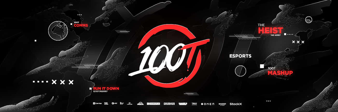 100tun Logo En Negro Y Rojo Con Un Fondo Negro. Fondo de pantalla