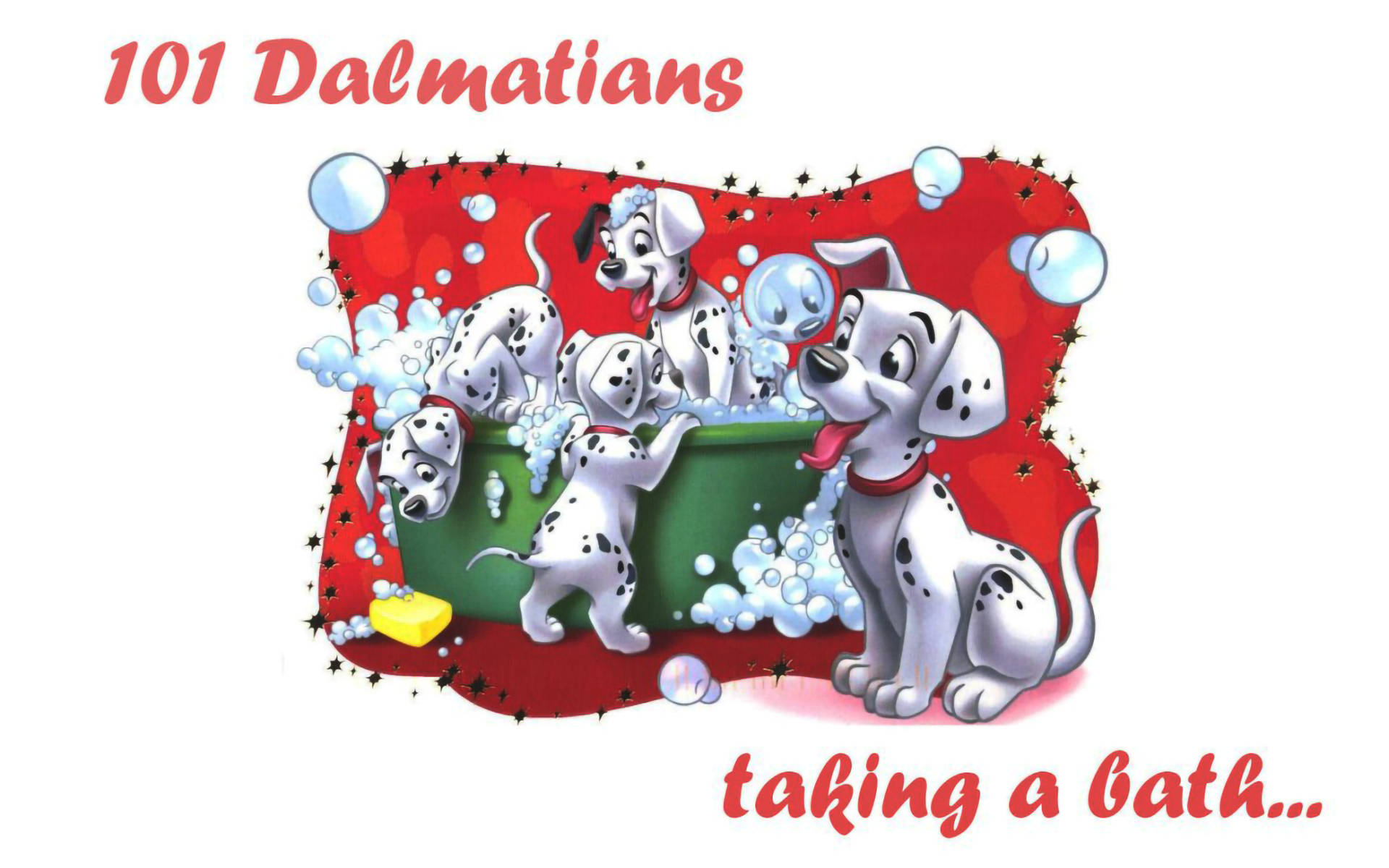 101 Dalmatinere Tager Et Bad Wallpaper