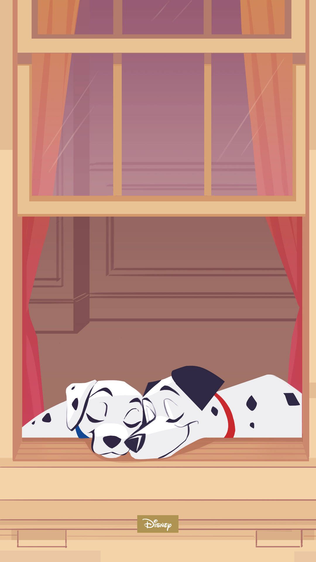 101 Dalmatians Window Sleeping Background
