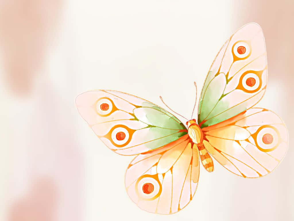 A Butterfly With Orange And Green Wings Wallpaper