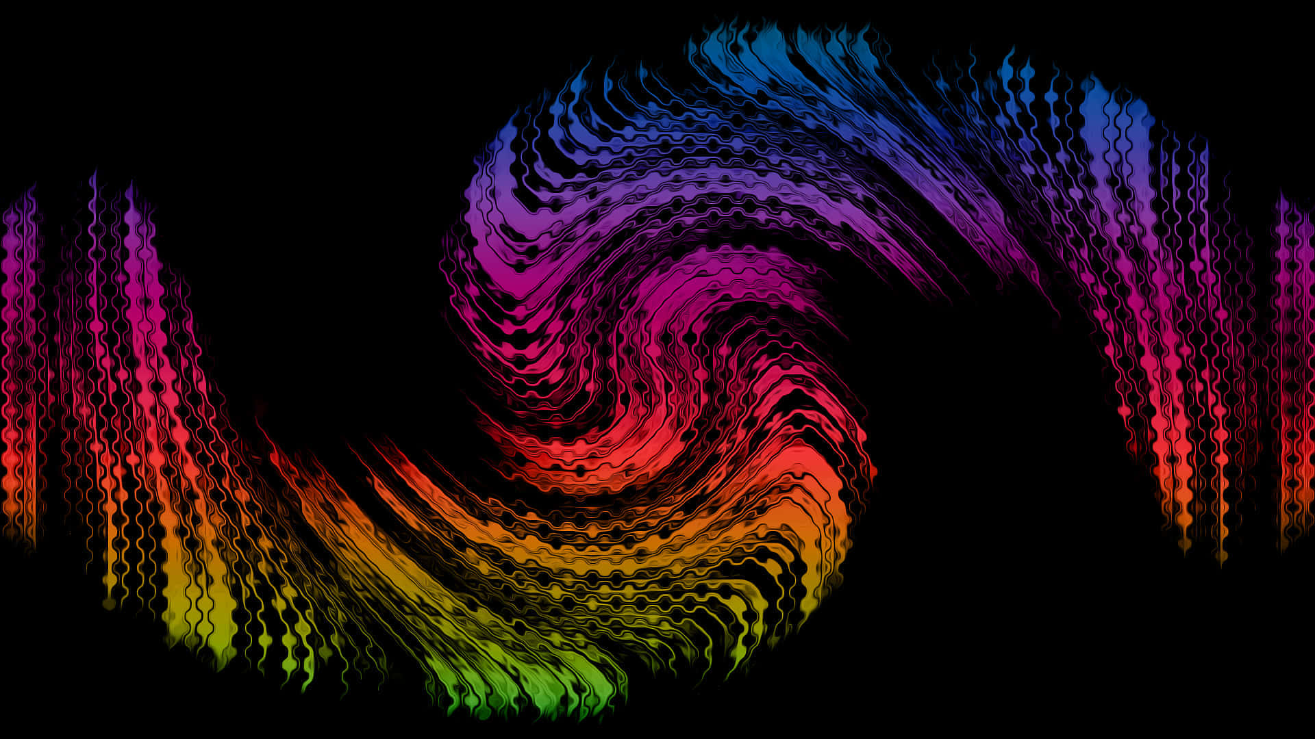 A Colorful Wave On A Black Background