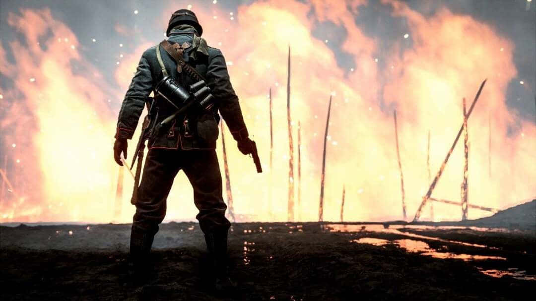 1080p Battlefield 1 Navy Soldier At War Zone Background