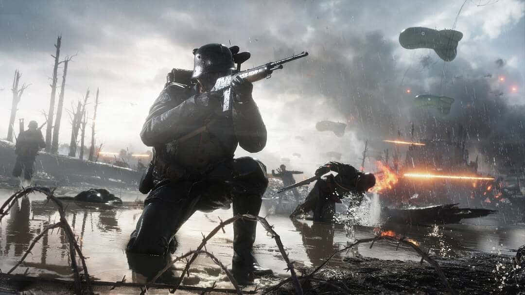 Intense Action on a 1080p Battlefield 1 Background