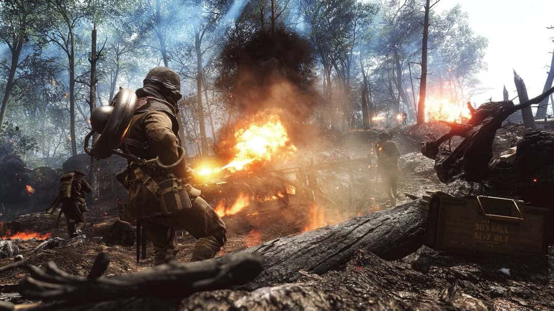 Listopara La Acción: Soldado En Pleno Campo De Batalla En Battlefield 1.