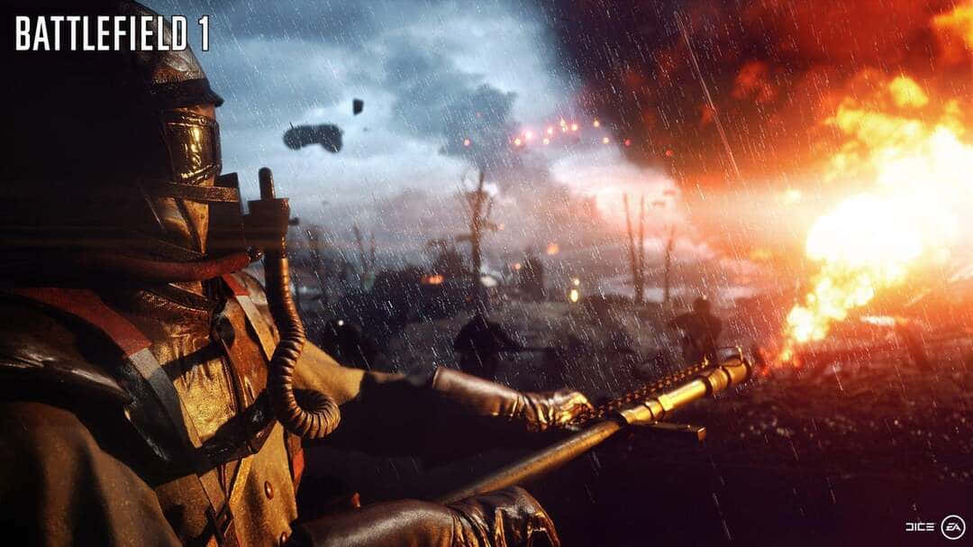 1080p Battlefield 1 Fire Flame Gun Background