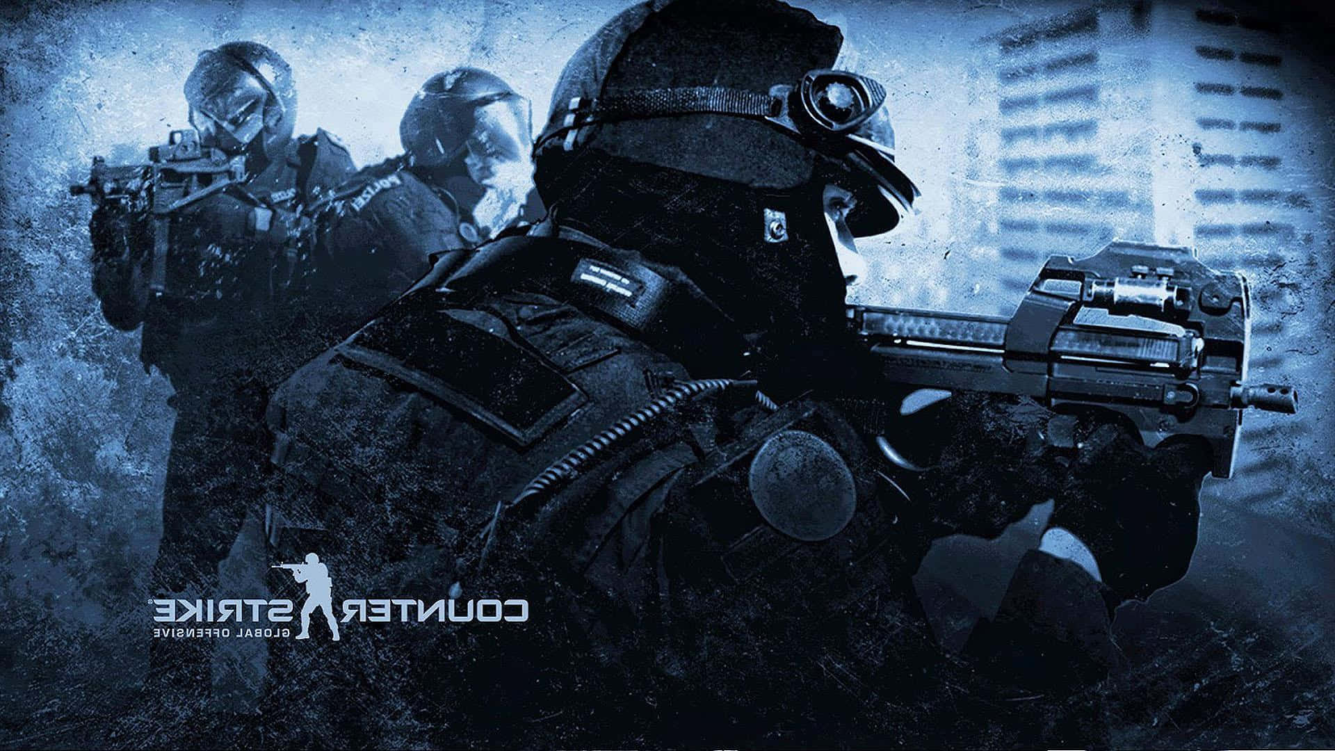 Mörktvintage Blåa Soldater 1080p Counter Strike Global Offensive Bakgrund.