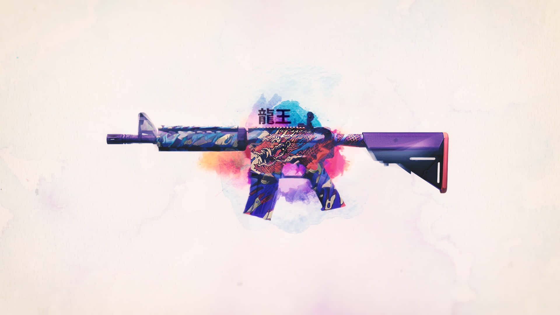 Dragon M4A4 Painting 1080p Counter Strike Global Offensive Background
