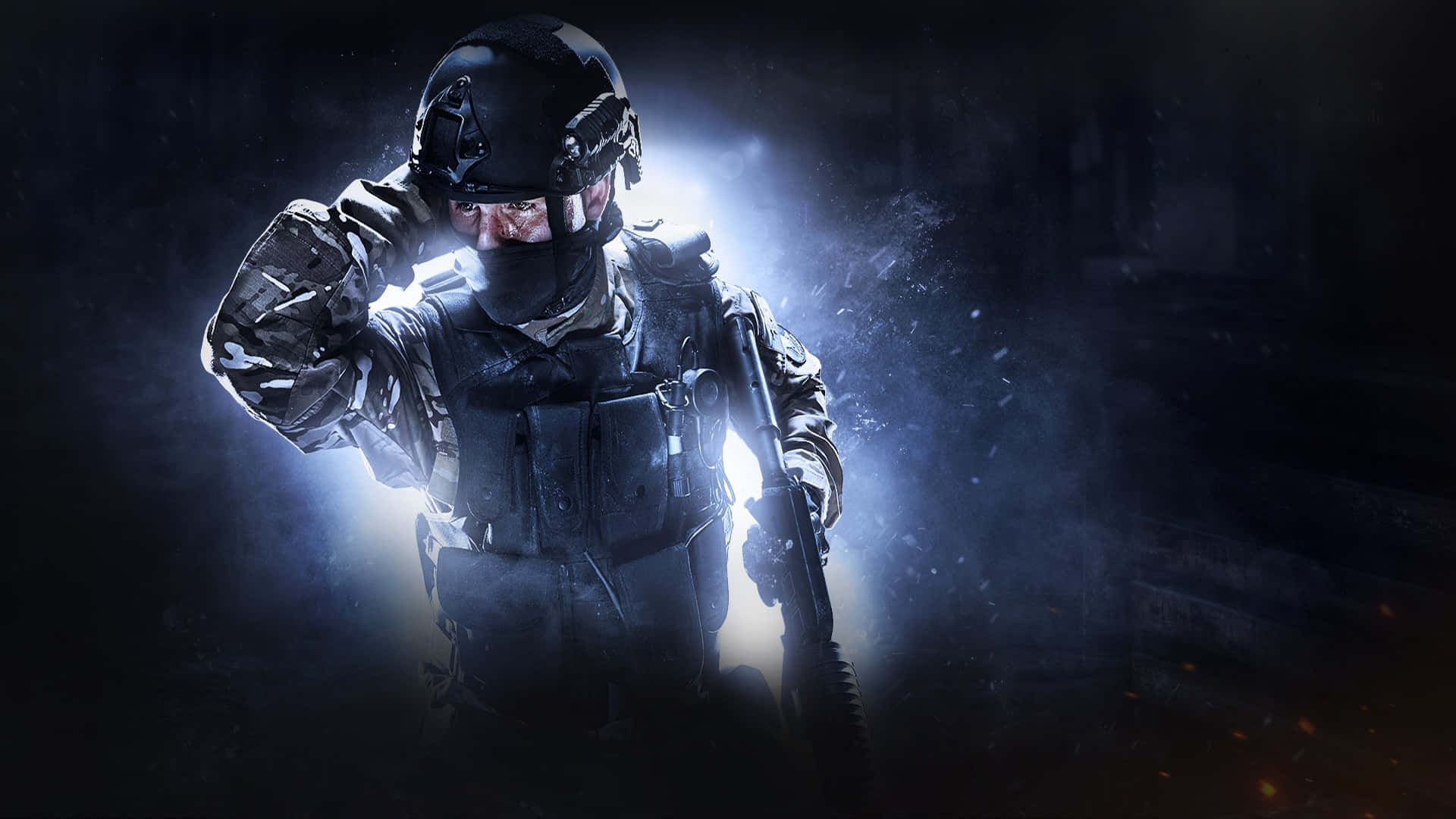 Glødende militærsoldat 1080p Counter Strike Global Offensive baggrund