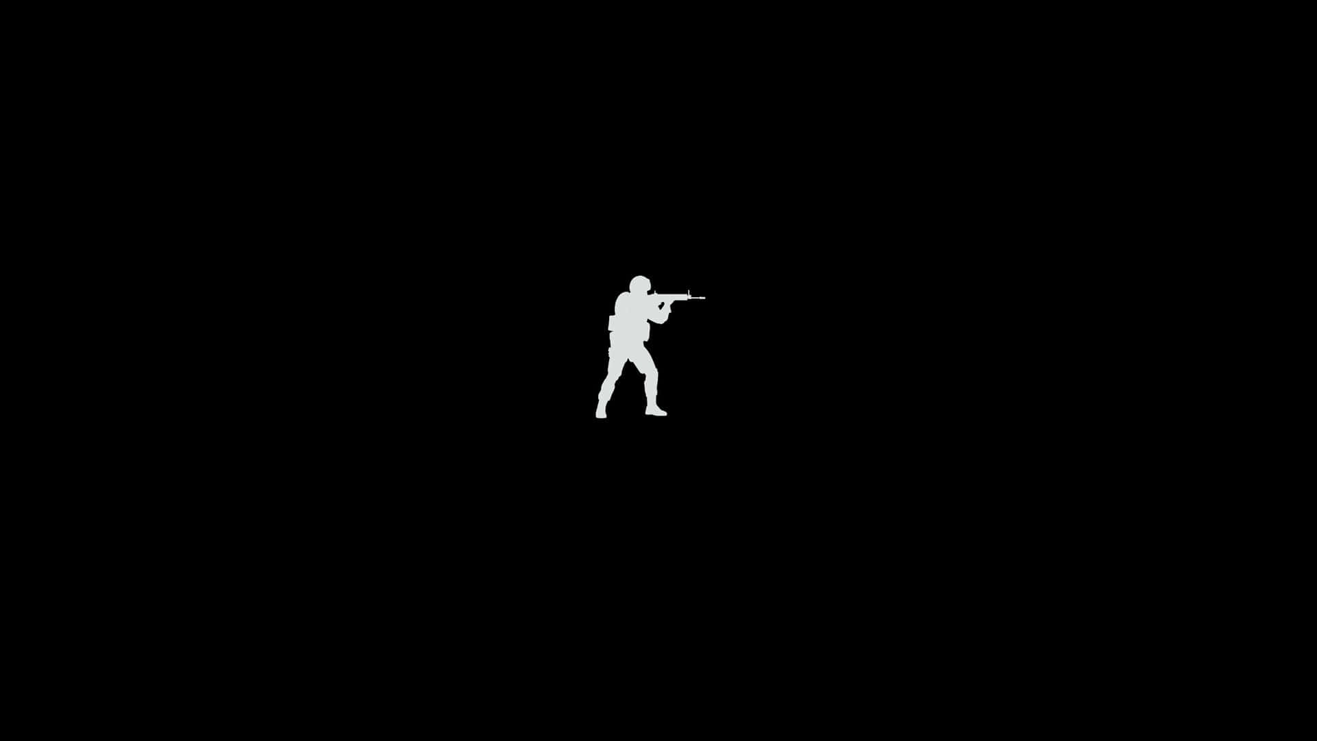 Enkel sort og hvid 1080p Counter Strike Global Offensive baggrund