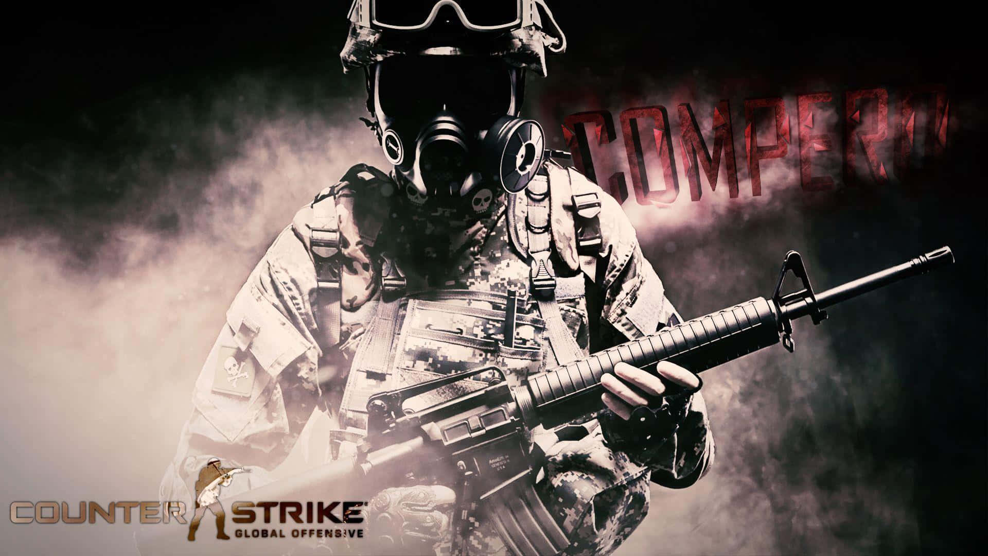 Militärsoldat Med Suddig 1080p Counter Strike Global Offensive Bakgrund.