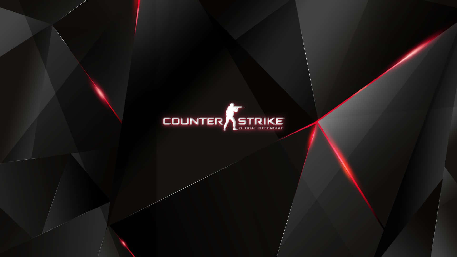 Sort og rød geometrisk 1080p Counter Strike Global Offensive Baggrund.