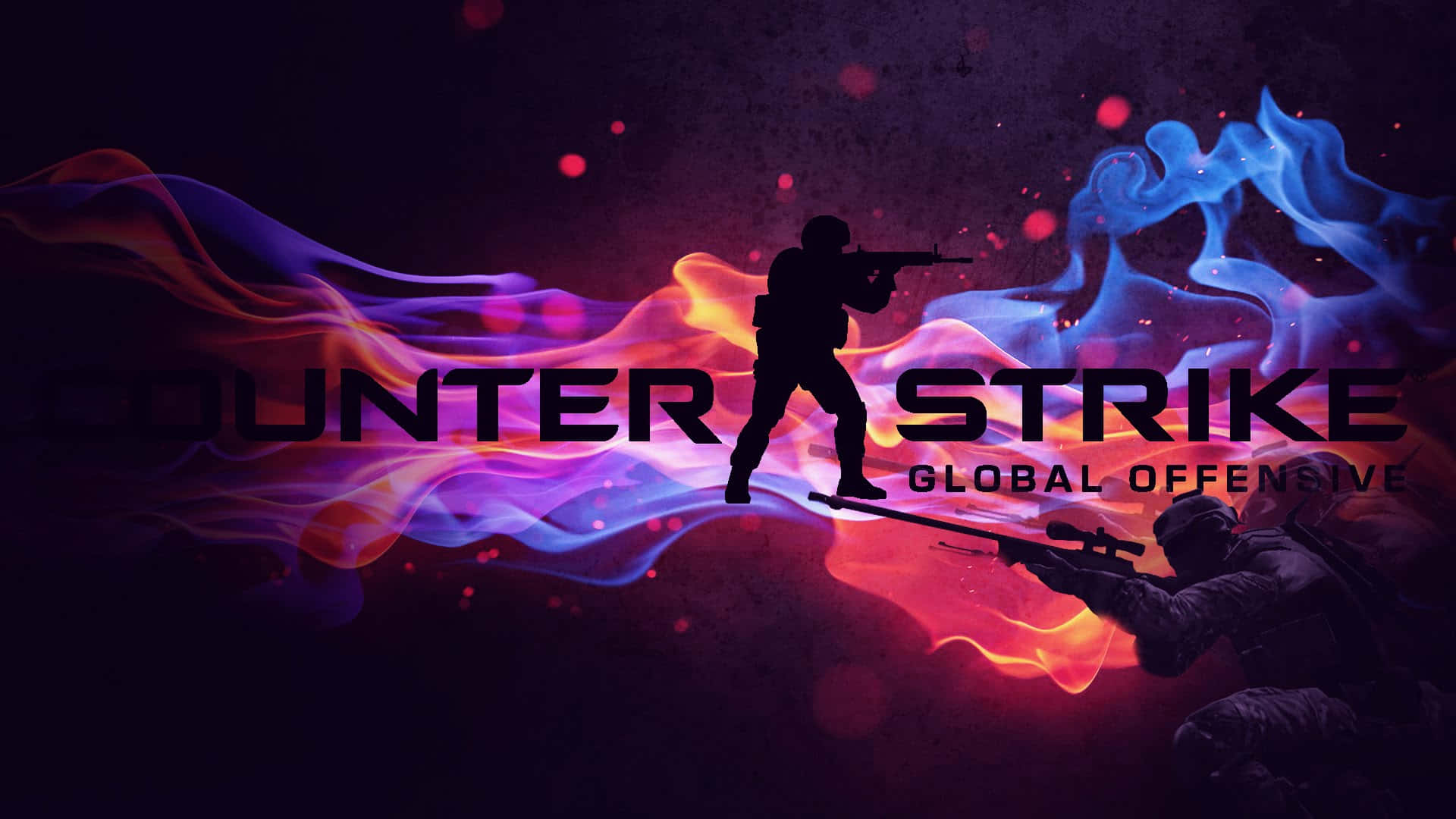 Spannender,farbenfroher Flammenhintergrund Für Counter Strike Global Offensive In 1080p