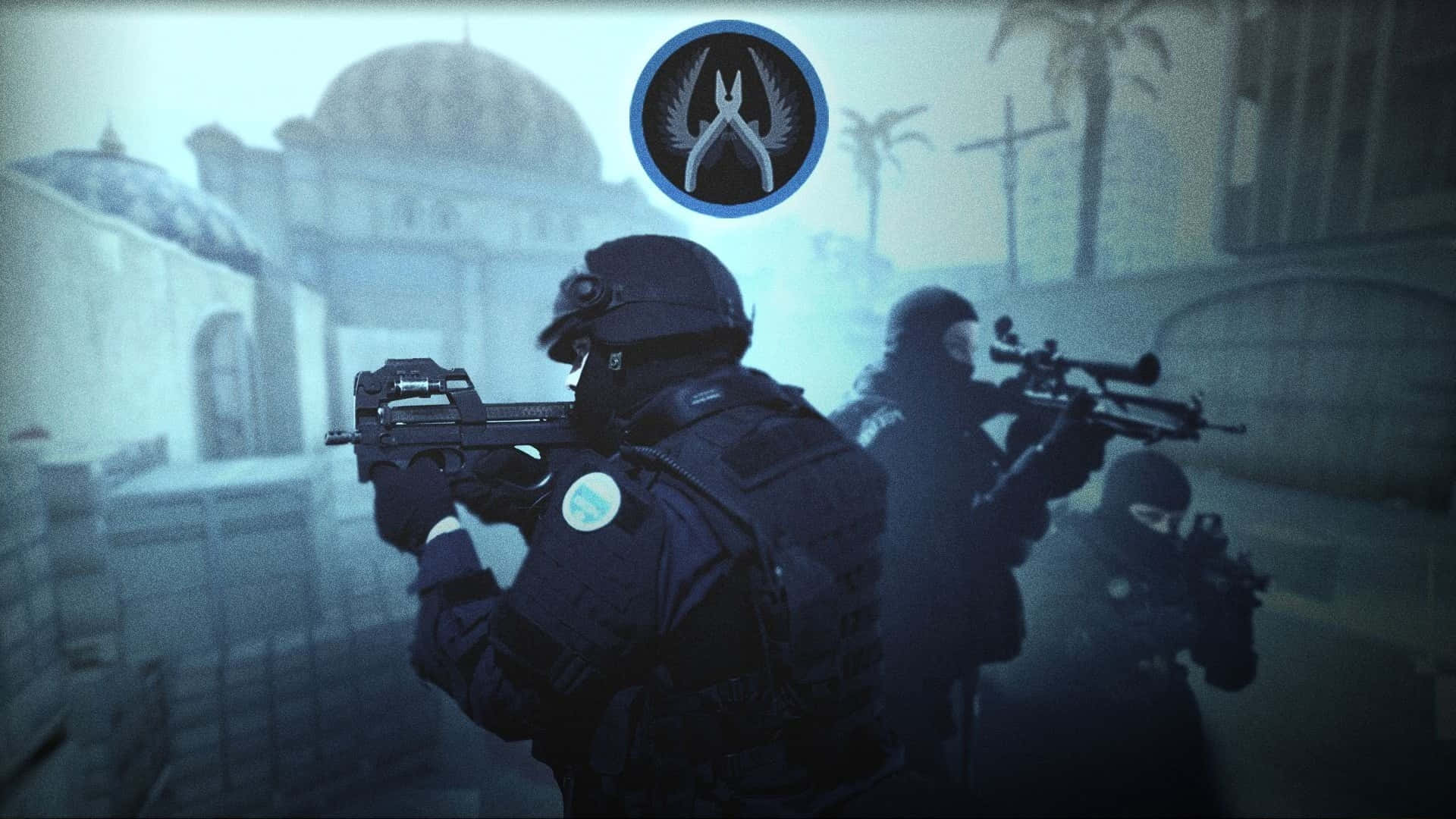 Blåterrorists Team 1080p Counter Strike Global Offensive Bakgrund.