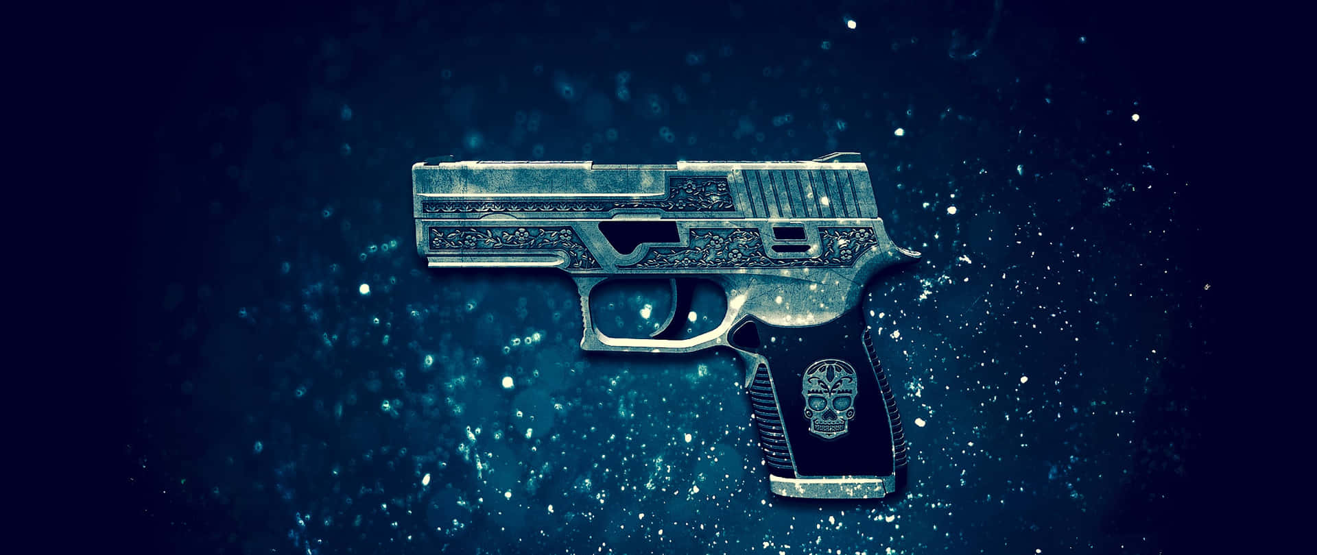 Blå Pistol Våben 1080p Counter Strike Global Offensive Baggrund.