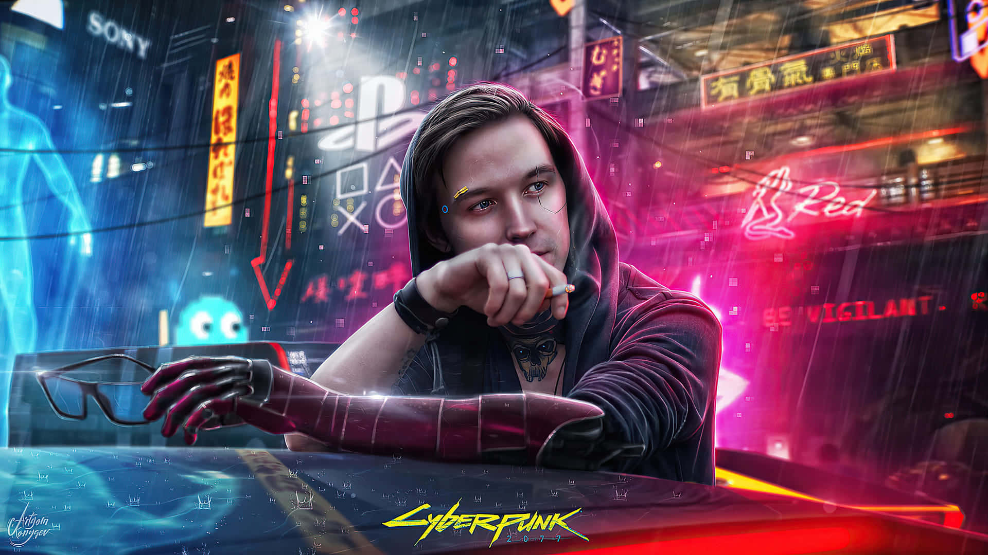 Utforskaden Futuristiska Världen Av Cyberpunk 2077