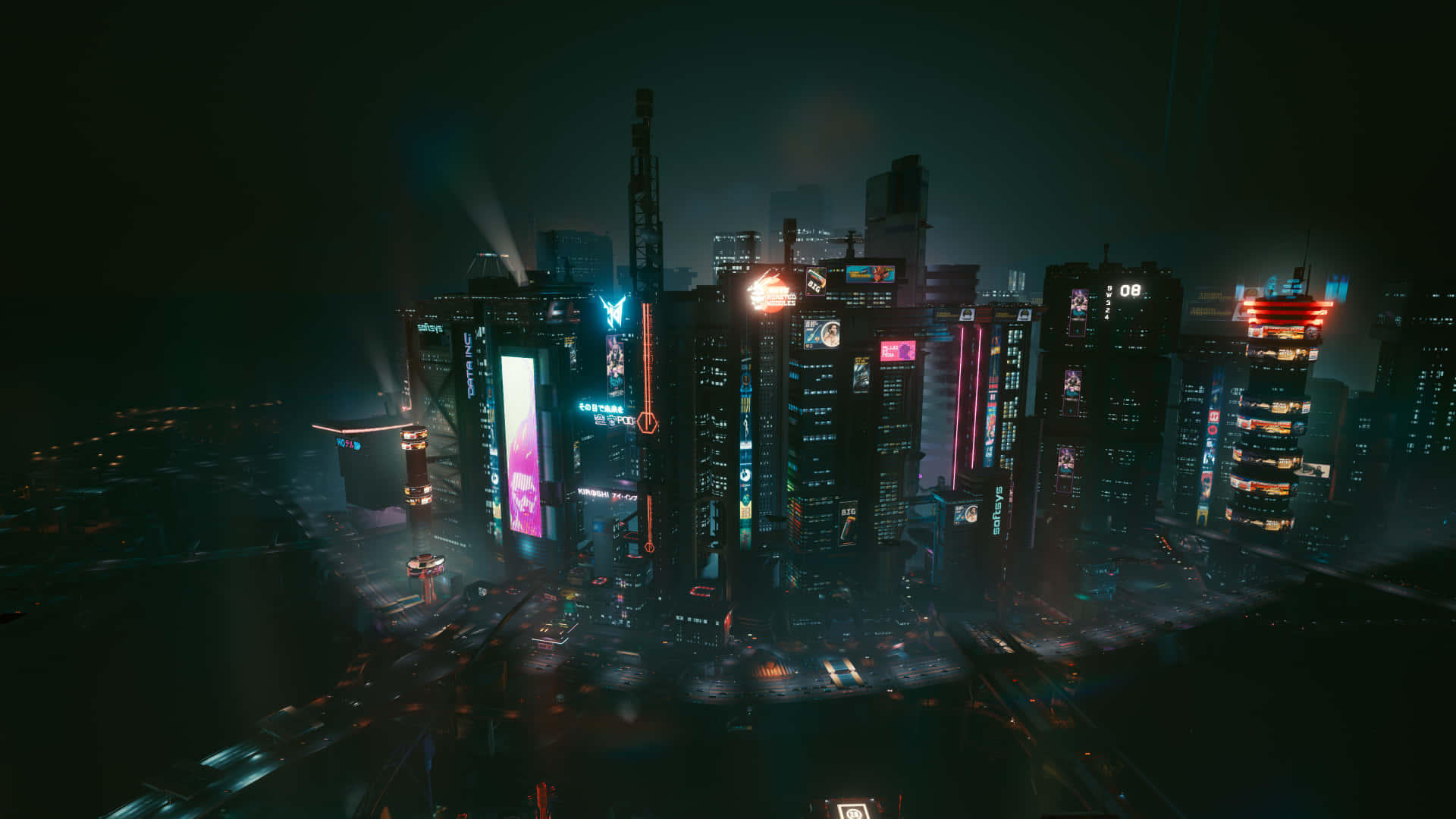 Utforskaden Dystopiska Världen I Cyberpunk 2077 I Fantastiskt 1080p