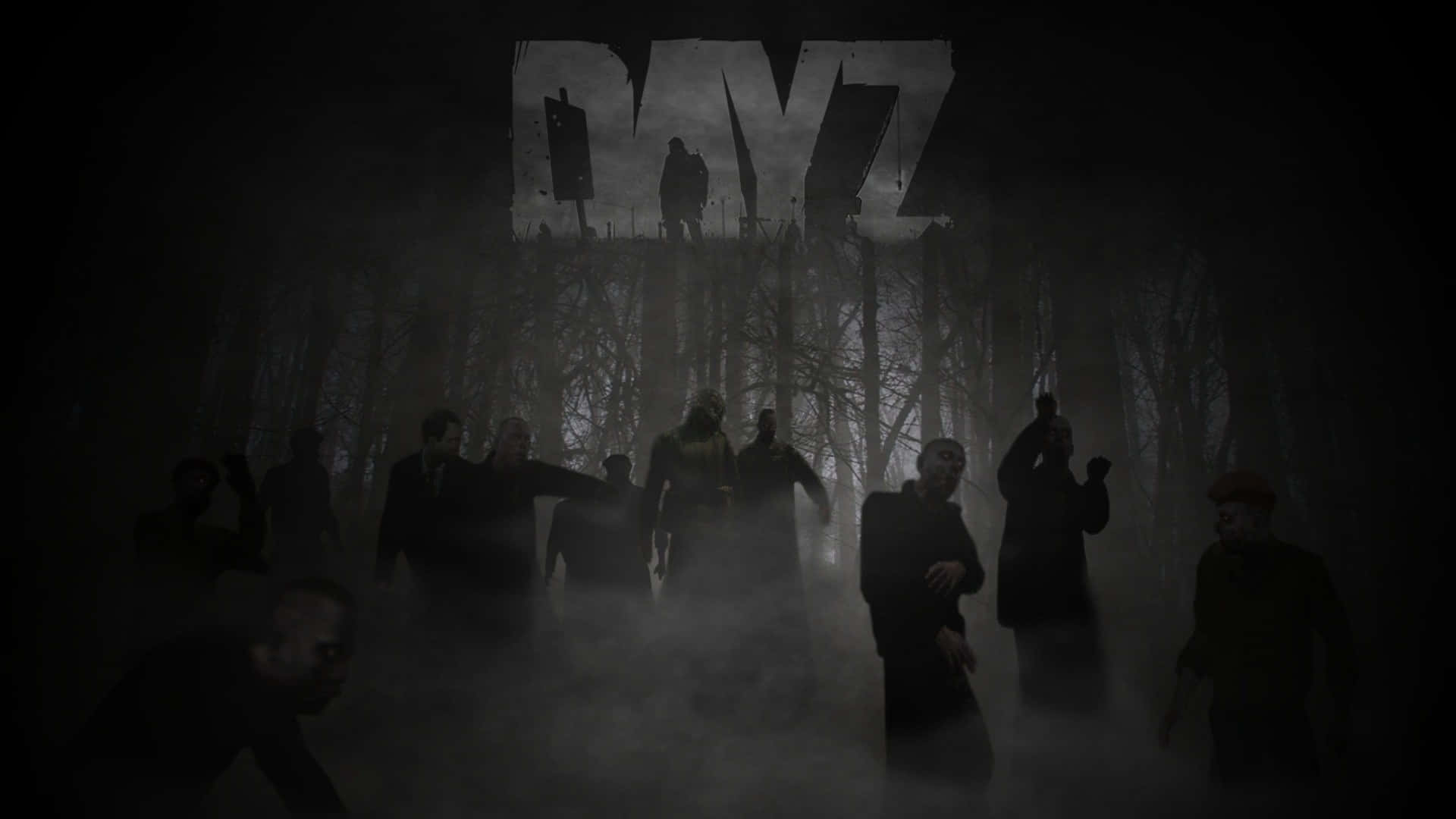 1080pdayz Hintergrund Zombies In Einem Dunklen Wald