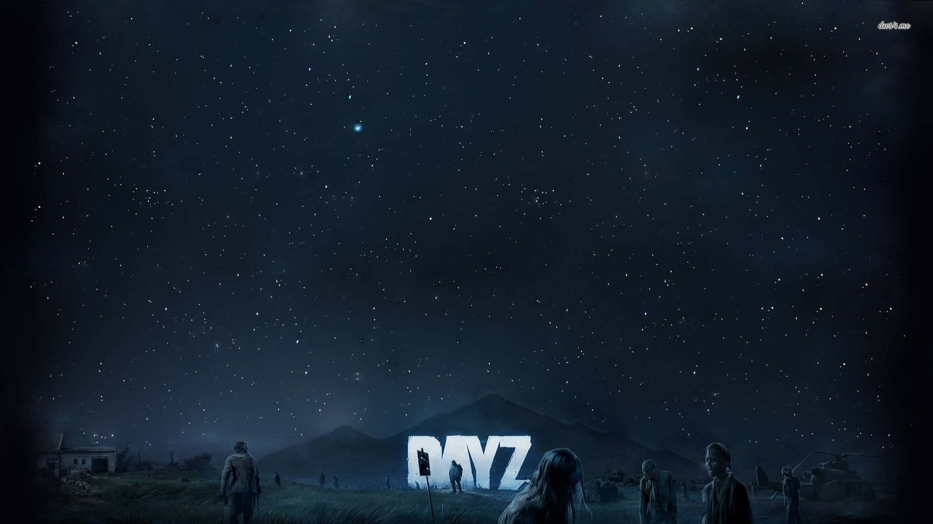 1080p Dayz baggrund plakat felt fyldt med zombier